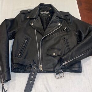 Grit N Glory Moto leather jacket grunge gothic motorcycle SZ S see measurements